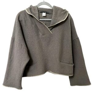 Elemente Clemente Taupe Wool Hoodie Sweater